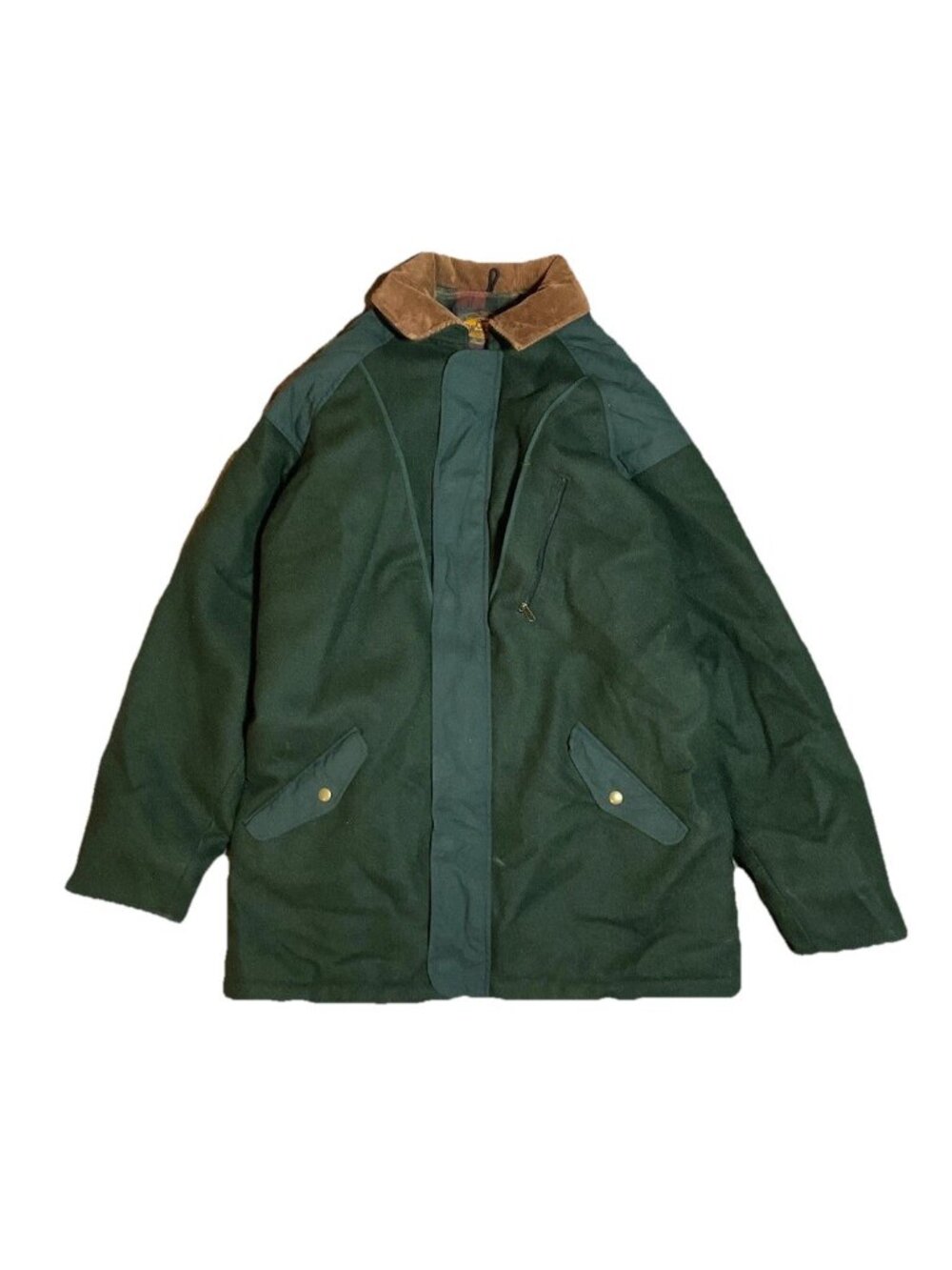 Vintage Woolrich Hunting Jacket Green Mens L Outdoorsman Gorp Western Plaid